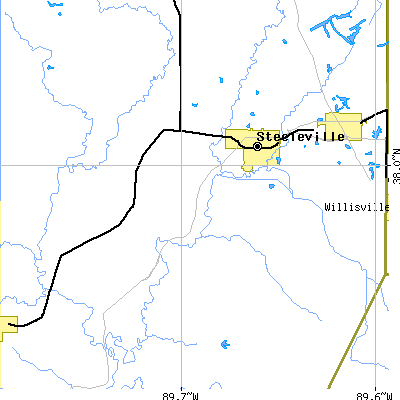 Zip code 62288 close-up map