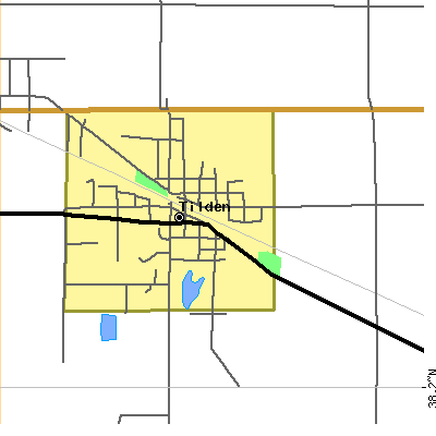 Zip code 62292 close-up map
