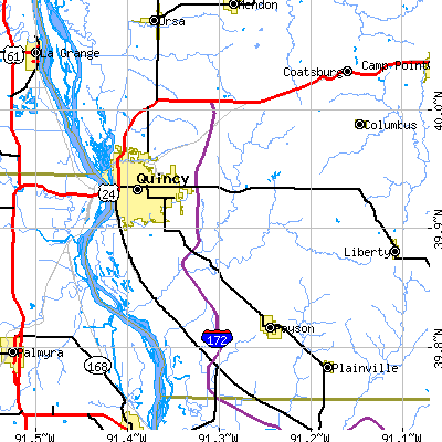 Zip code 62301 close-up map