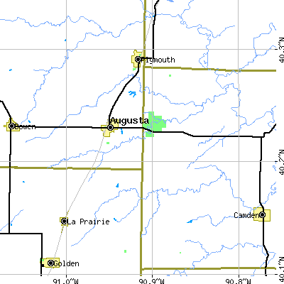 Zip code 62311 close-up map