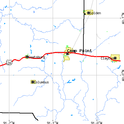 Zip code 62320 close-up map