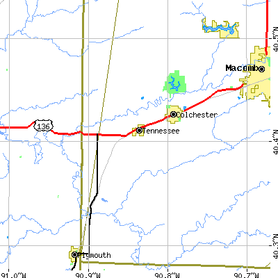 Zip code 62326 close-up map