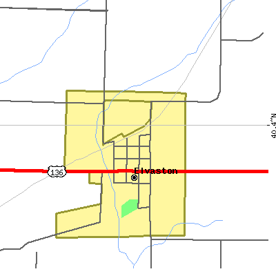 Zip code 62334 close-up map