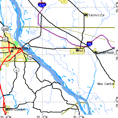 Zip code 62343 close-up map