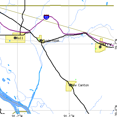 Zip code 62345 close-up map