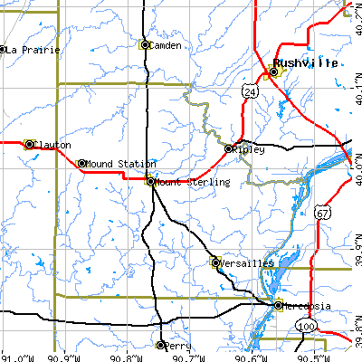 Zip code 62353 close-up map