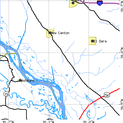 Zip code 62356 close-up map
