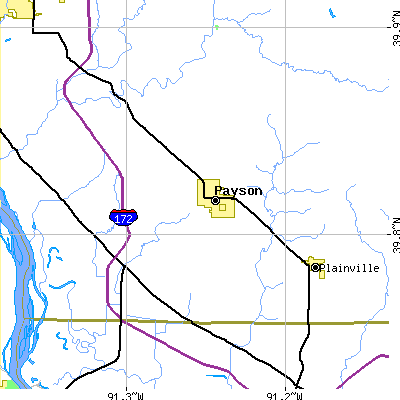 Zip code 62360 close-up map