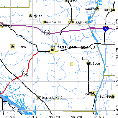 Zip code 62363 close-up map