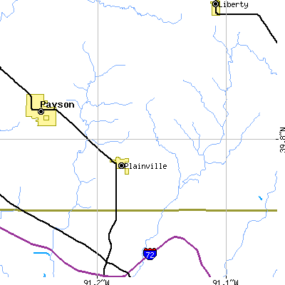 Zip code 62365 close-up map