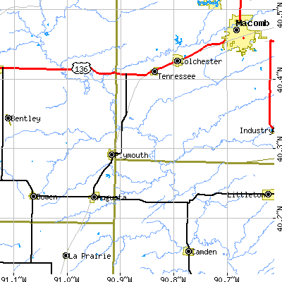 Zip code 62367 close-up map