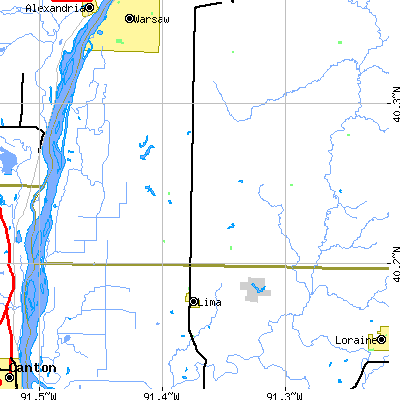 Zip code 62373 close-up map