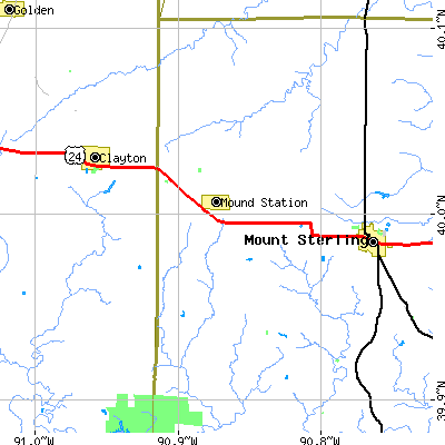 Zip code 62375 close-up map
