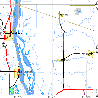 Zip code 62376 close-up map