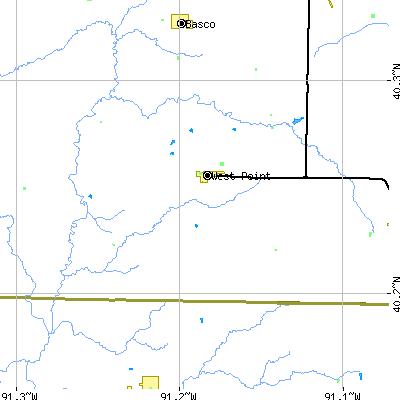 Zip code 62380 close-up map