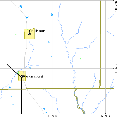 Zip code 62419 close-up map