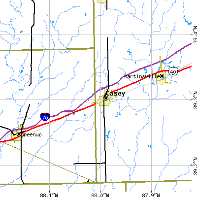 Zip code 62420 close-up map