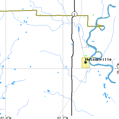 Zip code 62433 close-up map