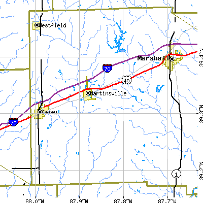 Zip code 62442 close-up map
