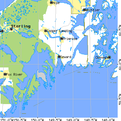 Zip code 99664 close-up map