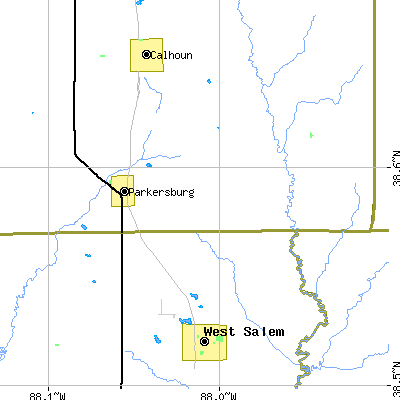 Zip code 62452 close-up map