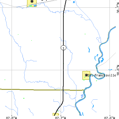 Zip code 62460 close-up map