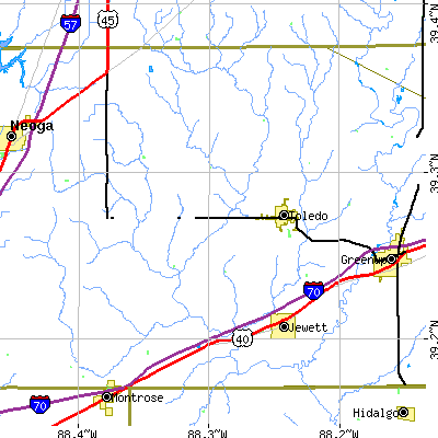 Zip code 62468 close-up map