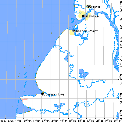 Zip code 99666 close-up map