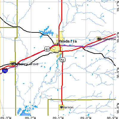 Zip code 62471 close-up map