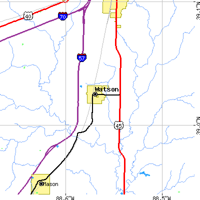 Zip code 62473 close-up map