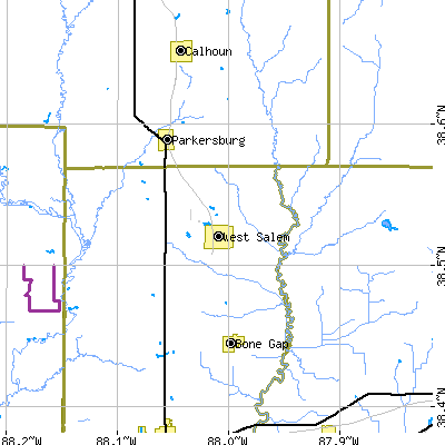 Zip code 62476 close-up map