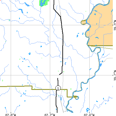 Zip code 62477 close-up map