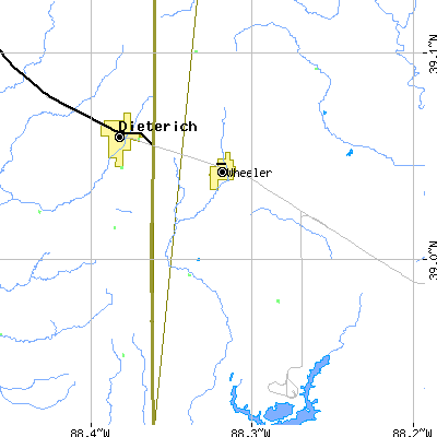 Zip code 62479 close-up map