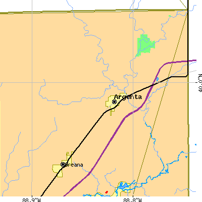 Zip code 62501 close-up map