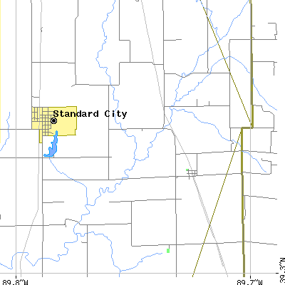 Zip code 62511 close-up map