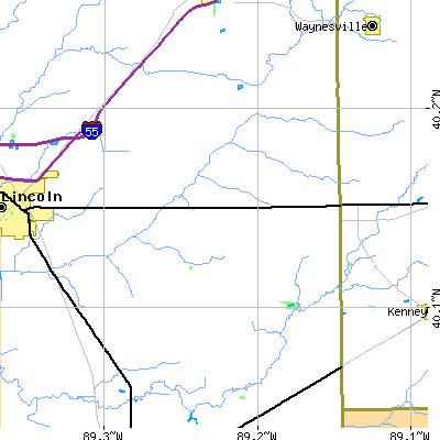 Zip code 62512 close-up map