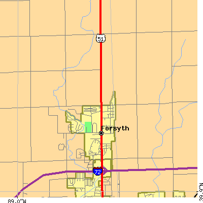 Zip code 62535 close-up map