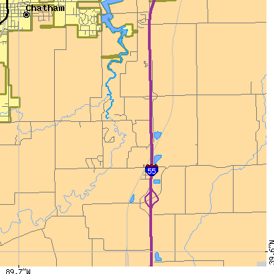 Zip code 62536 close-up map