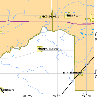 Zip code 62547 close-up map