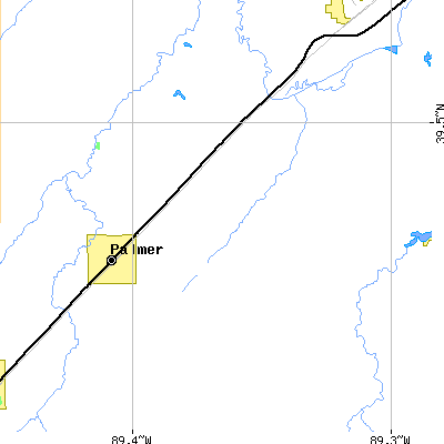 Zip code 62556 close-up map