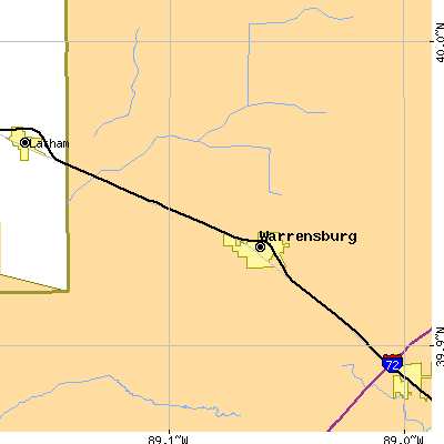 Zip code 62573 close-up map