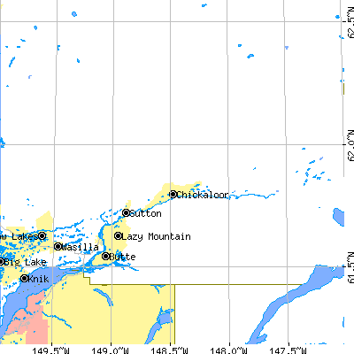 Zip code 99674 close-up map