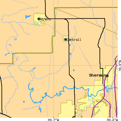 Zip code 62625 close-up map