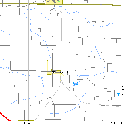 Zip code 62631 close-up map