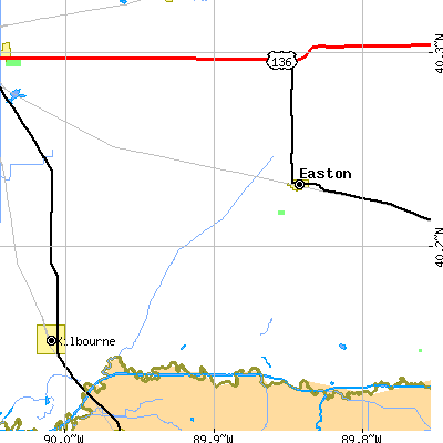 Zip code 62633 close-up map