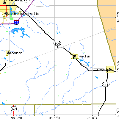 Zip code 62638 close-up map