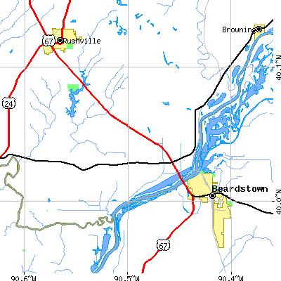 Zip code 62639 close-up map