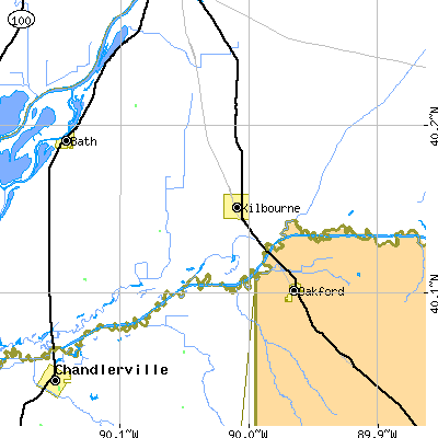 Zip code 62655 close-up map