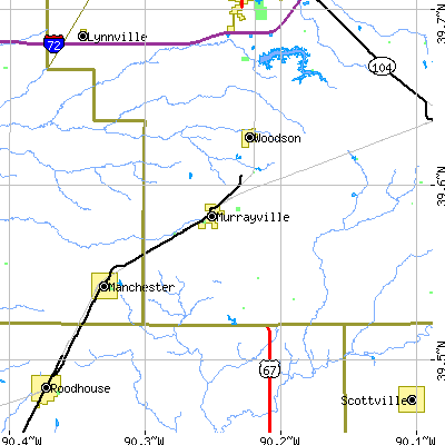 Zip code 62668 close-up map