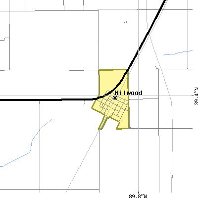 Zip code 62672 close-up map